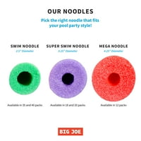 Big Joe Swim Noodle 35Pk Havuz Eriştesi, Kırmızı, Mavi, Yeşil, Mor, Sarı Köpük, 4. ayak