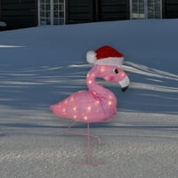 Northlight 24 pembe Flamingo Santa şapka açık Noel dekorasyon