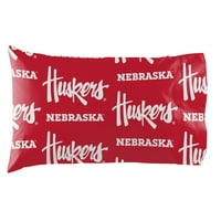 Nebraska Cornhuskers Çantalı Yatak Seti, Kraliçe Boy, Takım Renkleri, % 100 Polyester, Set