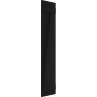 Ekena Millwork 3 4 W 30 H Gerçek Uyum PVC İki Tahta Birleştirilmiş Tahta-n-Çıta Panjurlar w Z-Bar, Siyah
