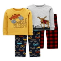 Carter'ın Çocuğum Yürümeye Başlayan Çocuk Uzun Kollu Polar Pijama, 4 parçalı Set