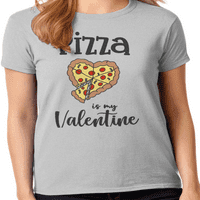 Grafik Amerika sevgililer Günü Pizza Benim Sevgililer Günü Komik kadın grafikli tişört