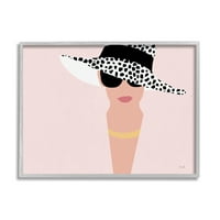 Stupell Industries Benekli Güneş Şapkalı Kadın Minimal Modern Portre, 16, Moira Hershey Tasarımı