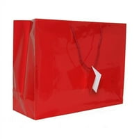 Kağıt Parlak Hediye Çantası, 6, Kırmızı, 1 Paket, X, Büyük Yatay
