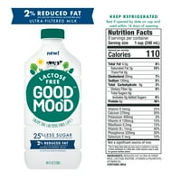 İyi Moo'd Laktoz İçermez,% 2 Az Yağlı Süt,% 25 Daha Az Şeker, Ultra Filtrelenmiş, fl oz