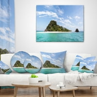 Designart Blue Koh Khai Adası Panoraması - Deniz Manzarası Kırlent - 16x16