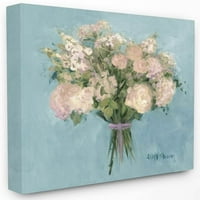 Stupell Endüstrileri Gül Buketi Çiçek Mavi Pembe Boyama Tuval Duvar Sanatı Jadei Grafik