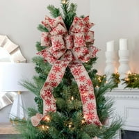 Tatil zamanı ekose Noel ağacı Topper yay dekorasyon, 10.75 12.75
