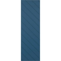 Ekena Millwork 15 W 68 H Gerçek Uyum PVC Çapraz Çıta Modern Stil Sabit Montajlı Panjurlar, Sojourn Blue