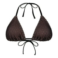 Sınır Yok Gençler Tığ İşi Kravat Halter Bikini Üstü