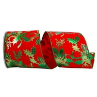 Kağıt Noel Holly Çok renkli Akrilik Şerit, 10yd 4in, 1 Paket