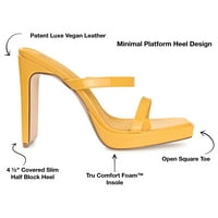 Journee Koleksiyonu Bayan Naivee Tru Konfor Köpük Açık Kare Burunlu Platform topuklu sandalet