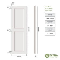 Ekena Millwork 15 W 47 H Gerçek Uyum PVC iki eşit Düz Panel Panjur, Dolu Fırtınası Gri