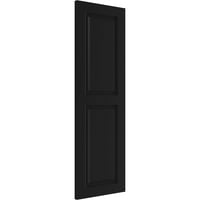 Ekena Millwork 12 W 46 H Gerçek Uyum PVC iki eşit Yükseltilmiş Panel Panjur, Siyah