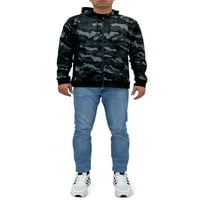 Burnside Erkek Kamuflaj Polar Fermuarlı kapüşonlu svetşört Sweatshirt, Beden M-2XL