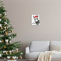 Stupell Industries Merry Christmass Komik Eşek Grafik Sanatı Gri Çerçeveli Sanat Baskı Duvar Sanatı, Tasarım Harfli