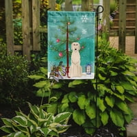 Carolines Hazineleri BB4190GF Merry Christmas Ağacı İrlandalı Wolfhound Bayrağı Bahçe Boyutu Küçük, çok renkli