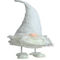 24.5 Saf Beyaz Işıltılı Serena Gnome Noel Masa Dekorasyonu