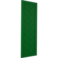 Ekena Millwork 18 W 35 H Gerçek Fit PVC Tek Panel Balıksırtı Modern Stil Sabit Montajlı Panjurlar, Viridian Yeşili