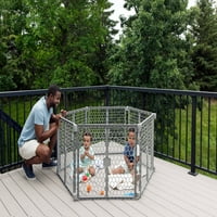 Regalo Plastik Süper Geniş Bebek Kapısı ve Oyun Bahçesi, 2'si 1 Arada, Yaştan Aya