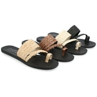 Journee Koleksiyonu Bayan Zindy Rafya Slip On Slide Sandalet