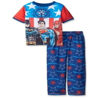 Justice League Erkek Pijama Grafik Tee kamuflajlı pantolon Pijama Seti, Mavi, Boyut: 6 7