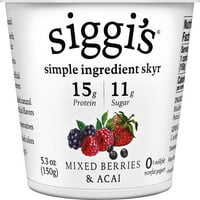 Siggi'nin izlanda Usulü Süzülmüş Yağsız Yoğurt, Karışık Meyveler ve Acai, 5. oz