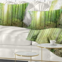 Designart Kalın Yeşil Orman Panorama - Manzara Baskılı Kırlent - 18x18