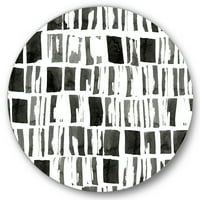 Designart 'Soyut Siyah Beyaz Tuğlalar' Modern Daire Metal Duvar Sanatı - 29'lu Disk