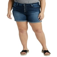 Gümüş Jeans A.Ş. Kadın Artı Boyutu Avery Yüksek Rise Kısa Bel boyutları 12-24