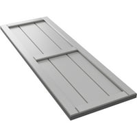 Ekena Millwork 1 8 W 29 H Gerçek Fit PVC, Üç Tahta Çerçeveli Tahta-Çıta Panjurlar, Dolu Fırtınası Gri