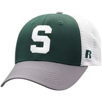 Erkekler Russell Atletik Yeşil Beyaz Michigan State Spartalılar Kararlı Snapback Ayarlanabilir Şapka - OSFA