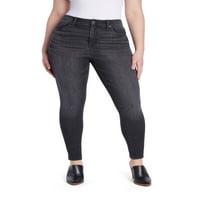 Time and Tru Kadın Yüksek Katlı Kıvrımlı Kot Pantolon, Normal için 29 İç Dikiş, 4-22 Beden