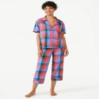 Joyspun Kadın Dokuma Kırpılmış Pijama Pantolon, S'den 3x'e kadar Bedenler