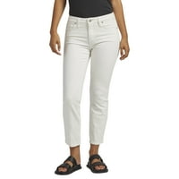 Gümüş Jeans A.Ş. Kadınların En Çok Aranan Orta Yükselişi Düz Bacak Ayak Bileği Kot Pantolon, Bel Ölçüleri 24-34